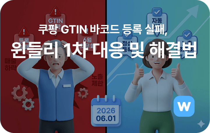 쿠팡 GTIN 바코드 의무화 등록 실패 오류, 윈들리 1차 대응 및 해결법